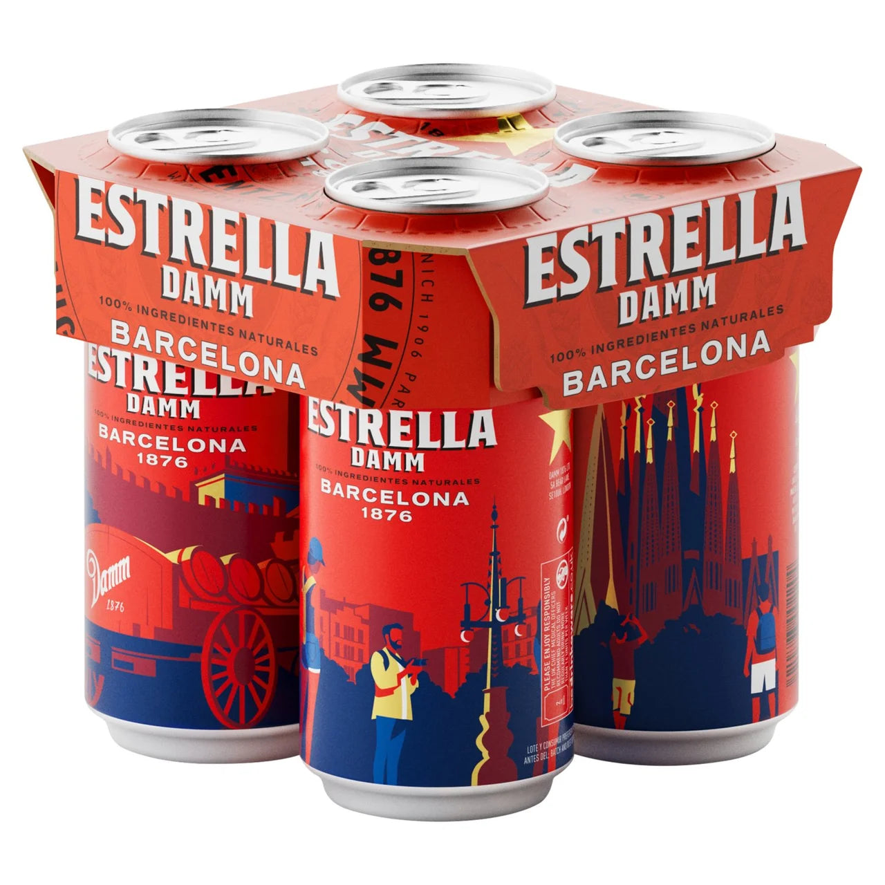 Estrella Damm Lager Can 4 X 440ml