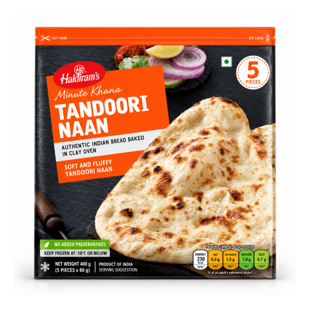 Haldirams Tandoori naan 400g