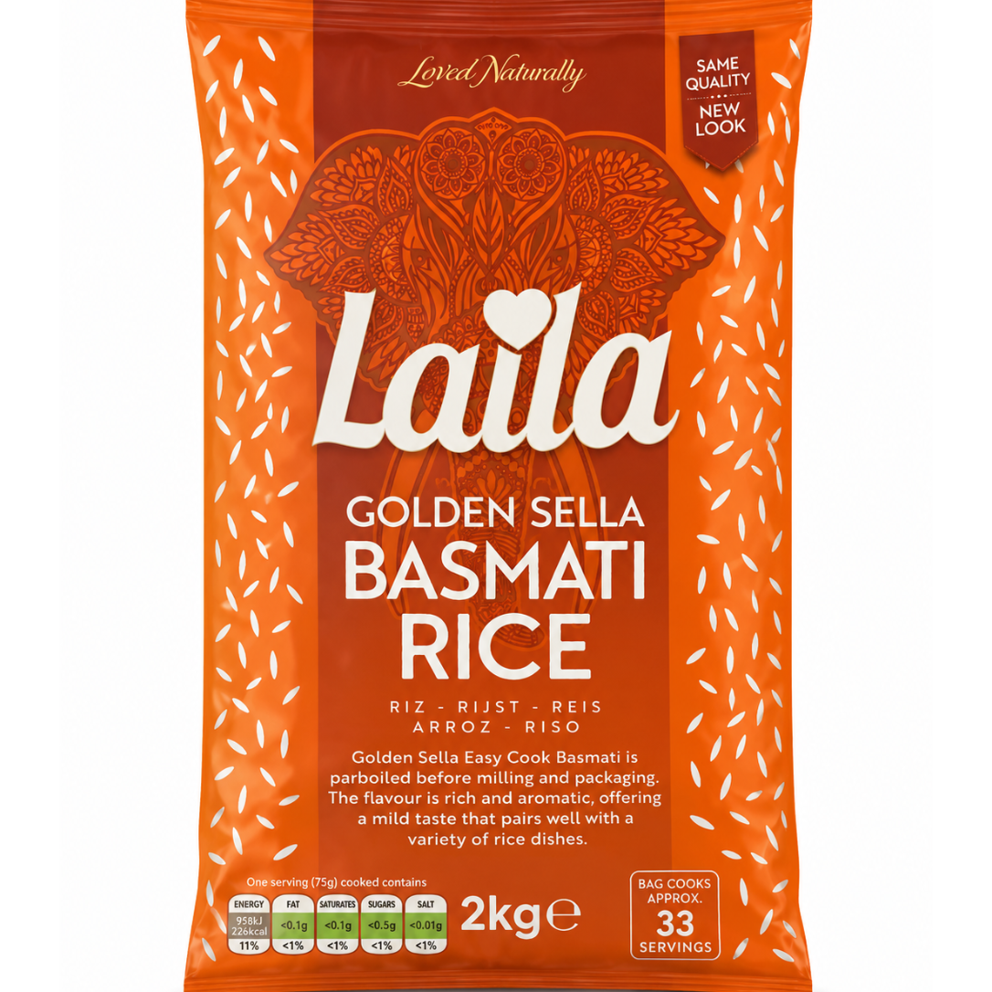 Laila Golden Sella Basmati Rice 2kg