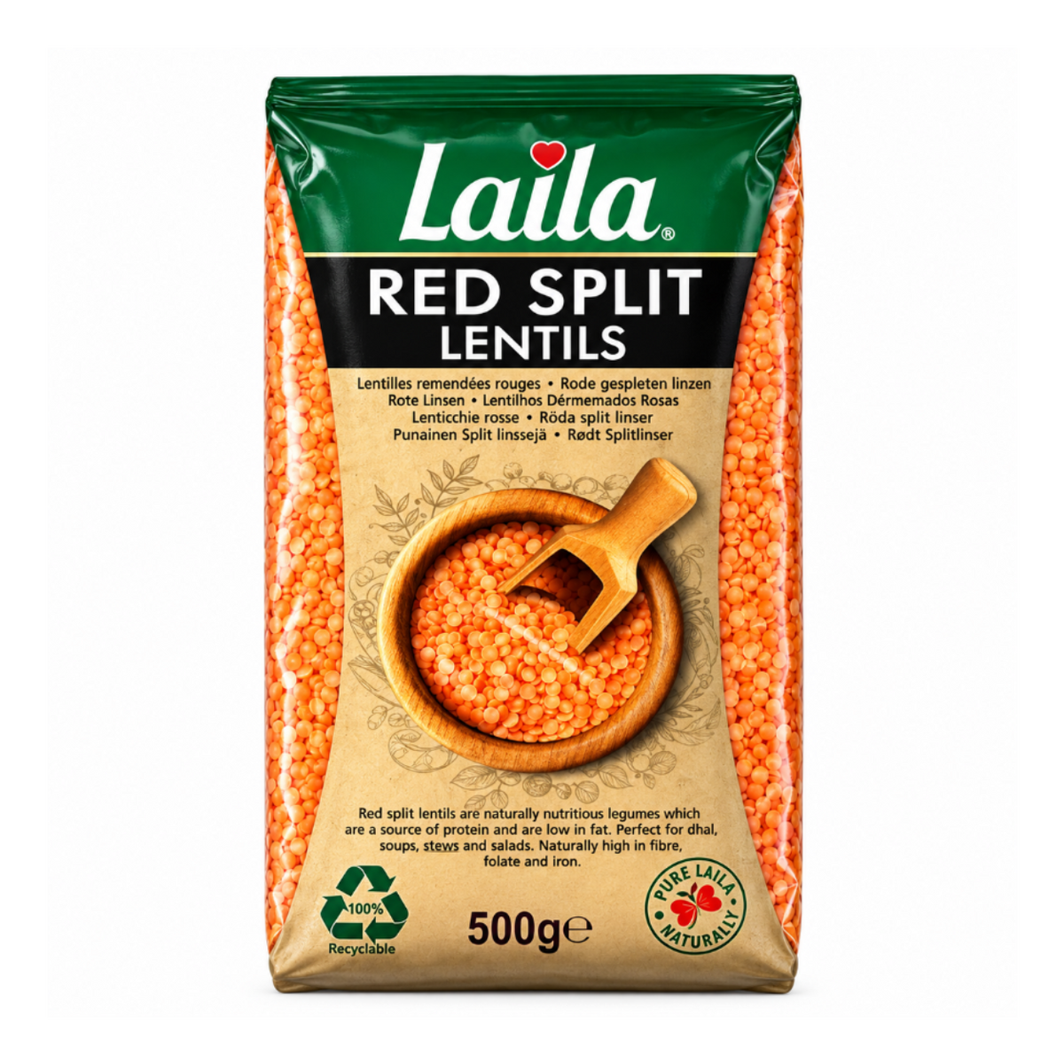 Laila Red Split Lentils 500g