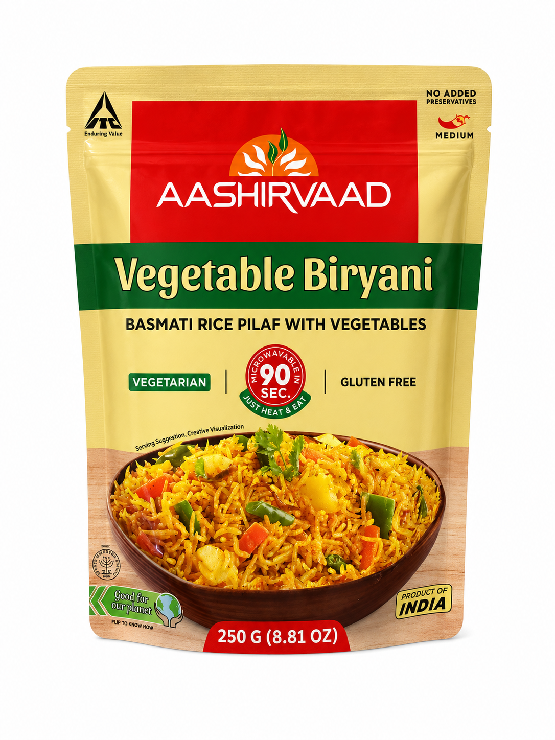 READY TO EAT-AASHIRVAAD VEGETABLE BIRYANI 250g
