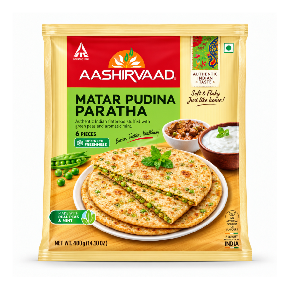 AASHIRVAAD MATAR PUDINA PARATHA PM £1.99-FROZEN