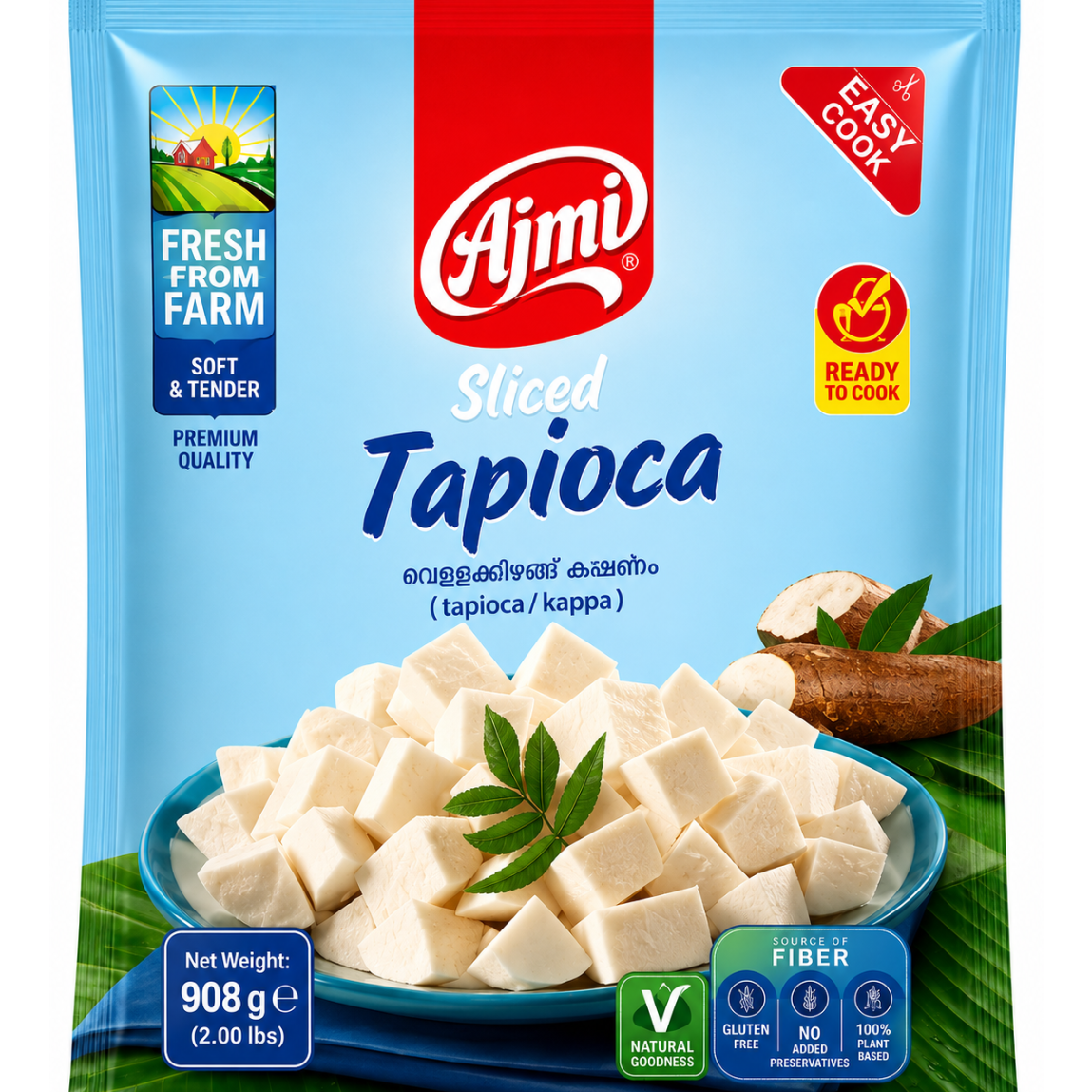 Ajmi Tapioca Sliced 908g