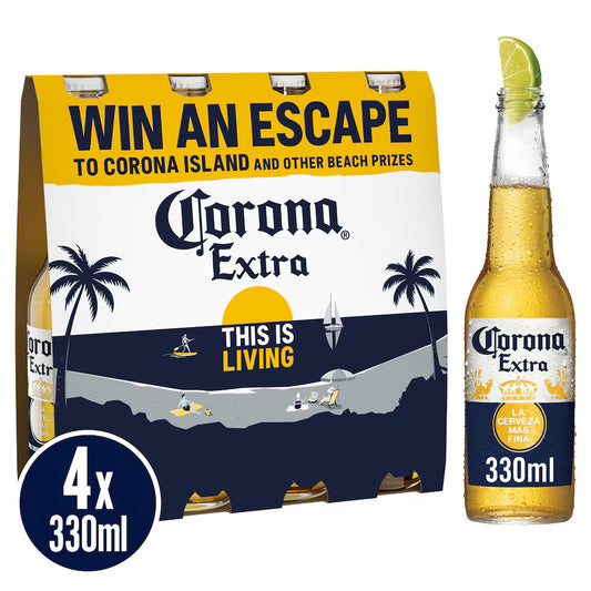Corona Extra Premium Lager Beer Bottles 4x330ml
