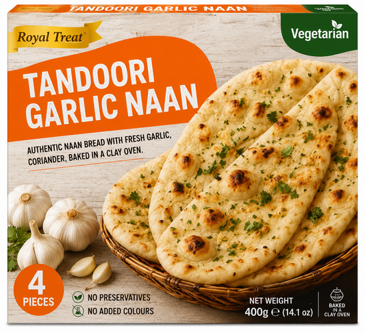 HR Tandoori Garlic Naan 400g