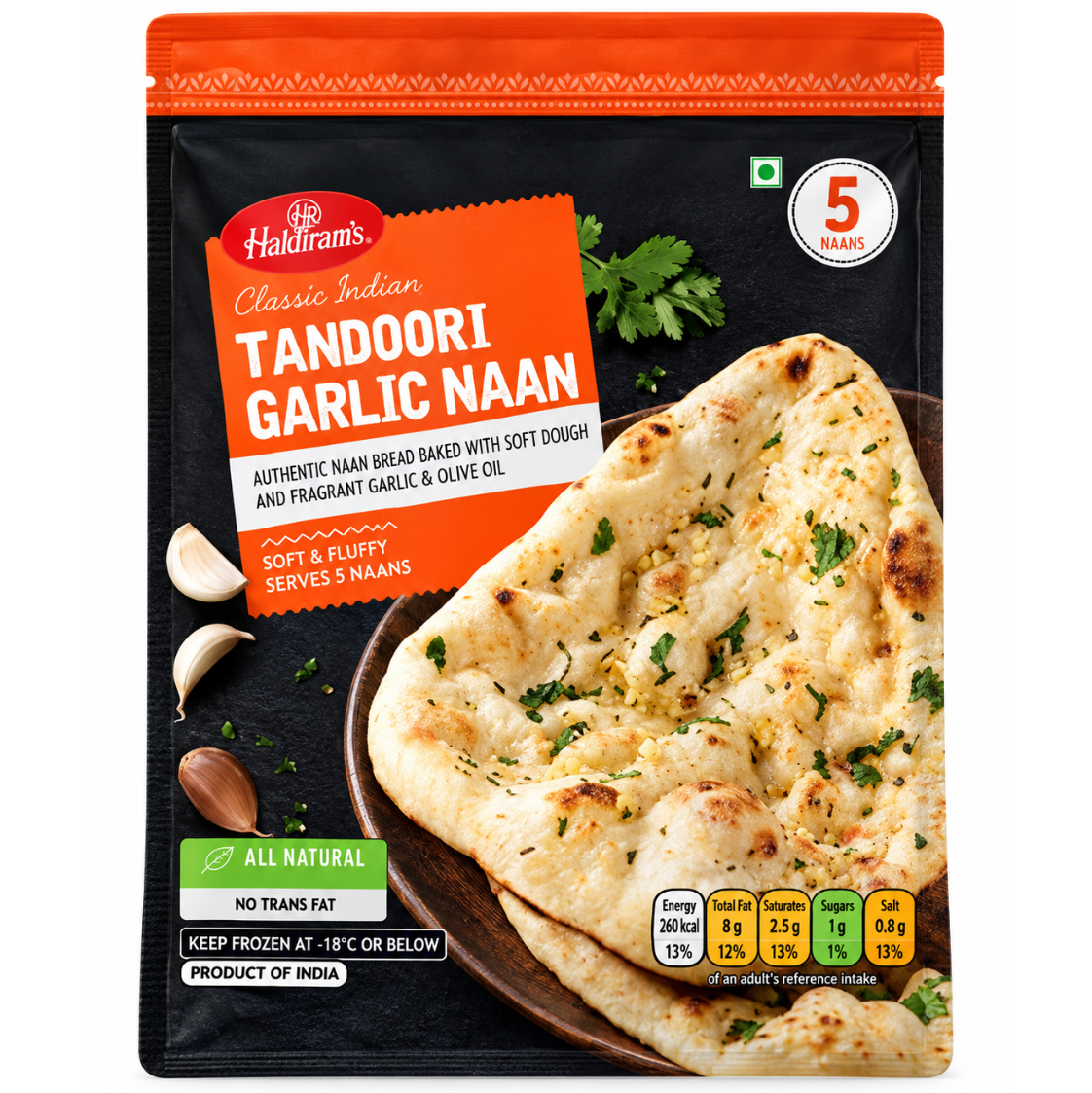 Haldiram's Tandoori Garlic Naan 400g