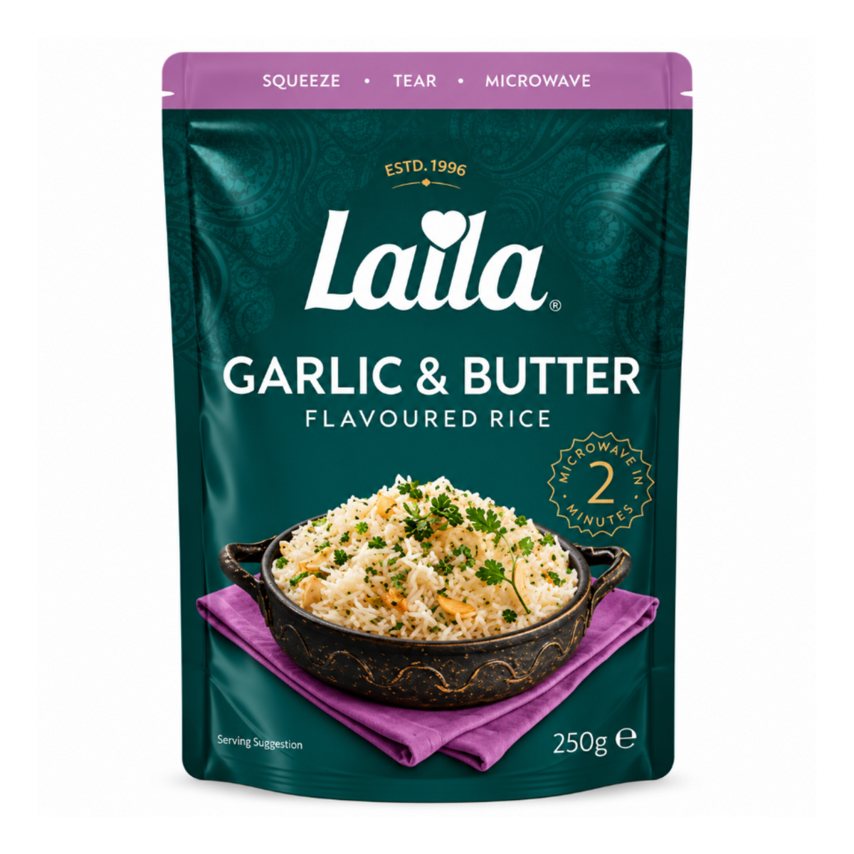 Laila Garlic & Butter Microwave Rice 250g