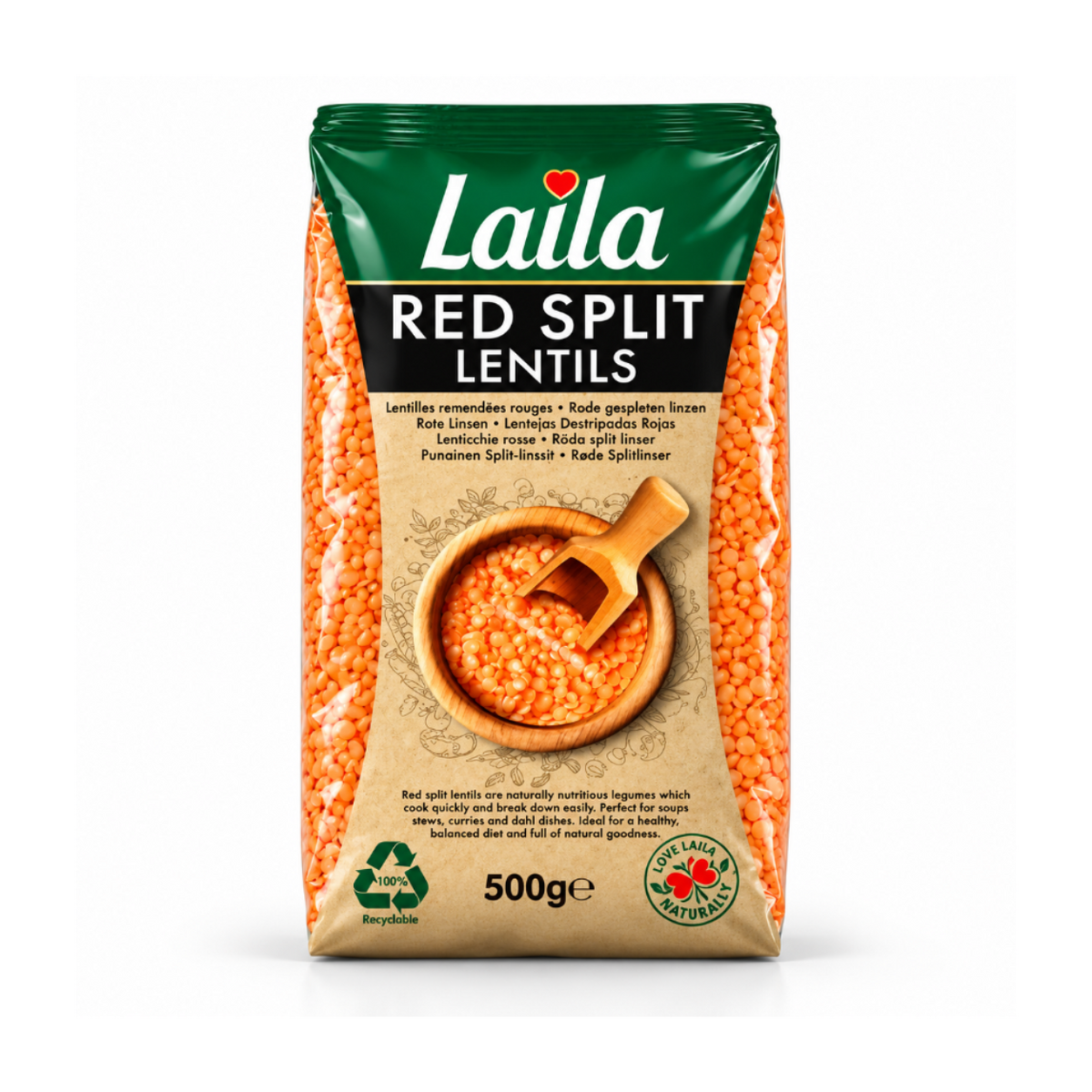 Laila Red Split Lentils 500g