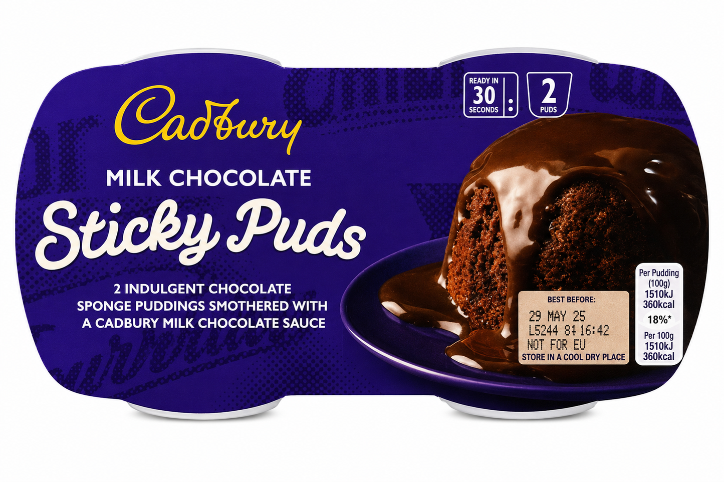 Cadbury Milk Chocolate Sponge Pudding Desserts 95g