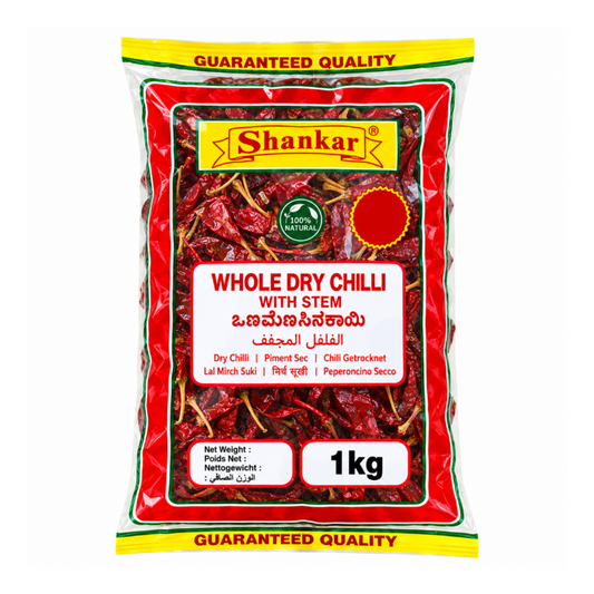 SHANKAR WHOLE DRY CHILLI WITH STEM 1kg