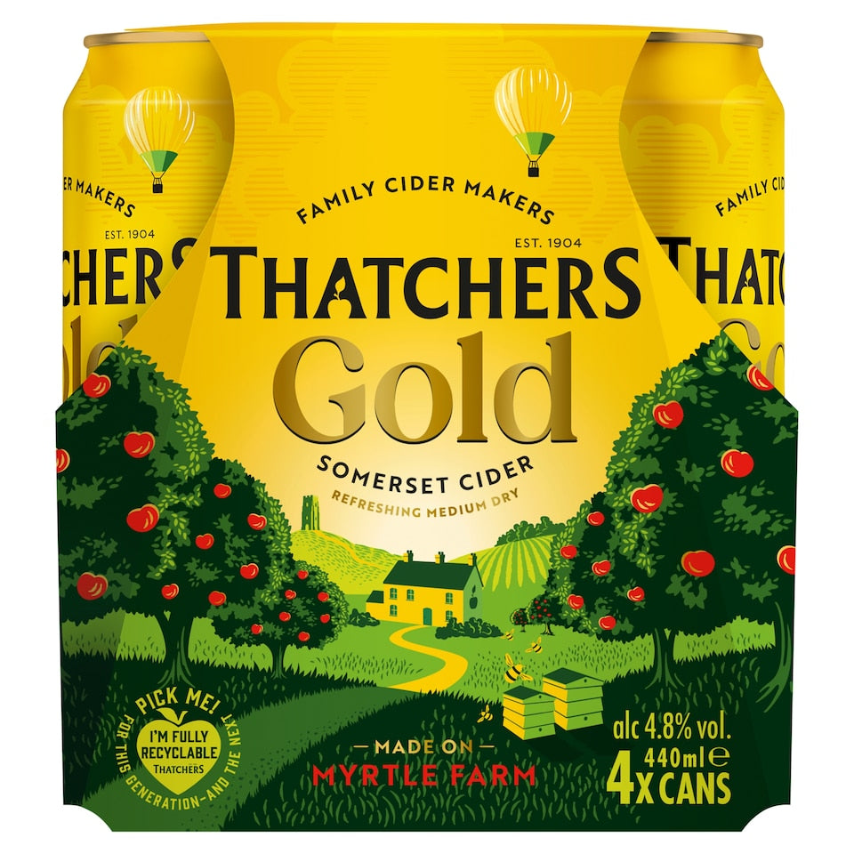 Thatchers Gold Somerset Cider 4 X 500ml
